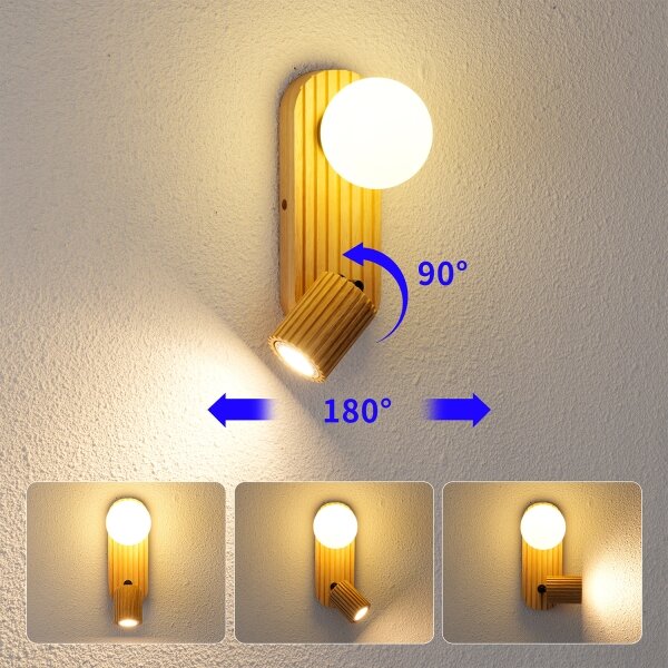Brilagi - Faretto da parete MODERN WOOD 1xG9/5W/230V+1xGU10/8W legno