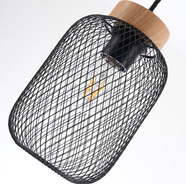 Brilagi - Lampadario a sospensione su cavo BASKLITE 3xE27/15W/230V legno/nero