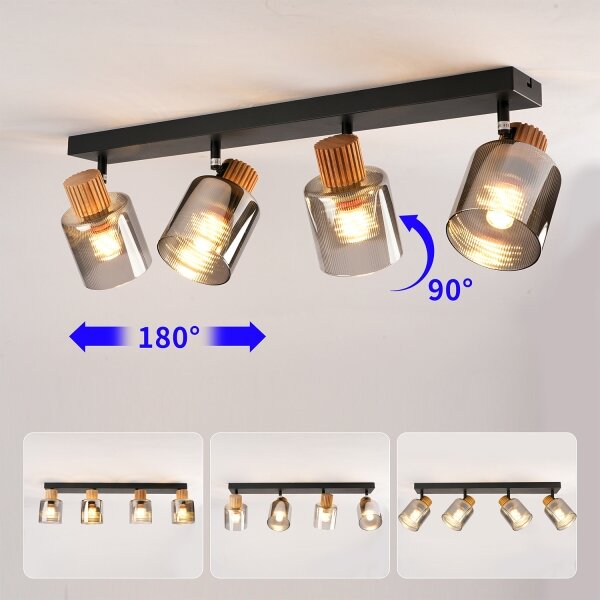 Brilagi - Faretto HYGGE 4xE14/15W/230V nero/vetro fumé