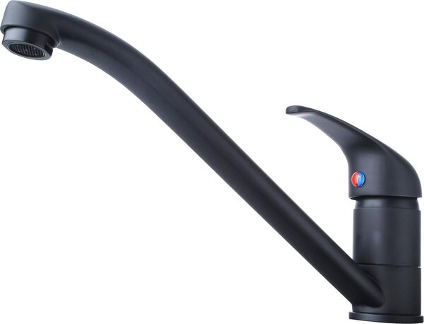 Rubinetto da cucina in ottone, miscelatore girevole a 360° per lavello, miscelatore monocomando ad alta pressione con 2 attacchi per acqua fredda e calda, nero opaco