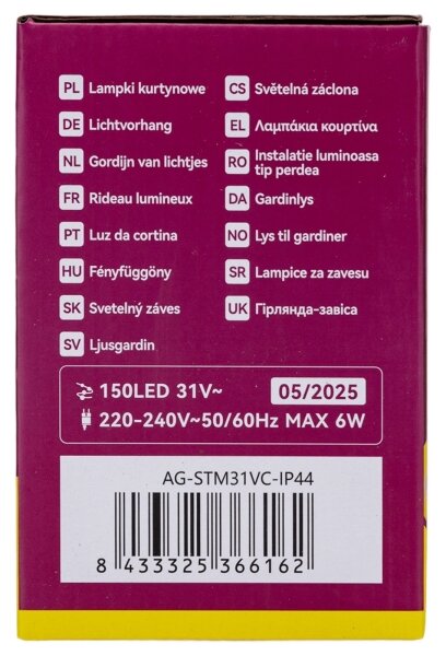 Aigostar - Catena luminosa LED natalizia per esterni 150xLED/6W/230V/8 funzioni 1,5x1m IP44 bianco caldo+telecomando