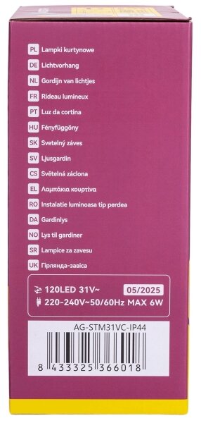Aigostar - Catena luminosa LED natalizia da esterno 120xLED/6W/230V/8 funzioni 3x0,6m IP44 bianco caldo con telecomando