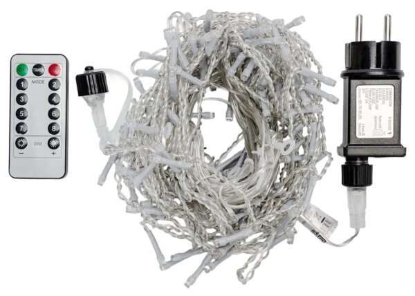 Aigostar - Catena luminosa di Natale per esterni 150xLED/6W/230V/8 funzioni 1,5x1m IP44 bianco freddo+telecomando