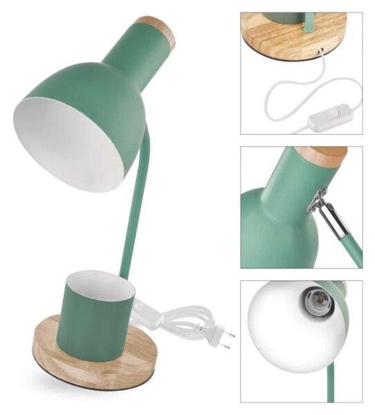 Lampada da tavolo POPPY 1xE27/25W/230V verde