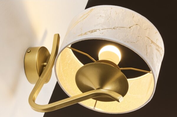 Jupiter 2111 - Applique KASZMIR 1xE27/15W/230V bianco/oro/effetto marmo