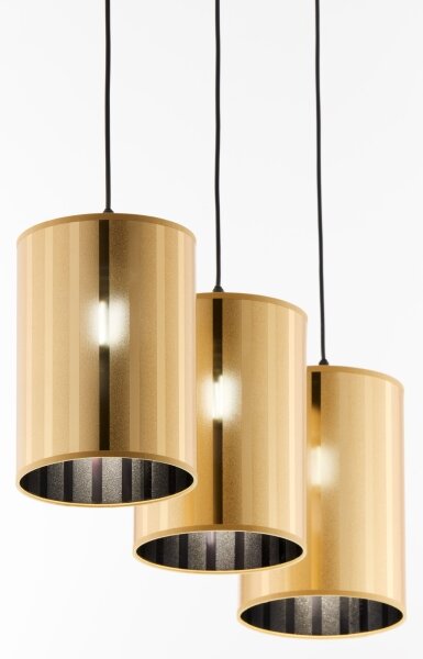 Jupiter 2092 - Lampadario sospeso su cavo CORTINA 3xE27/15W/230V oro/nero