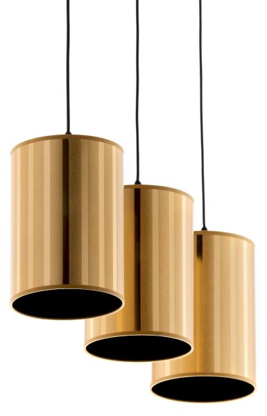 Jupiter 2092 - Lampadario sospeso su cavo CORTINA 3xE27/15W/230V oro/nero