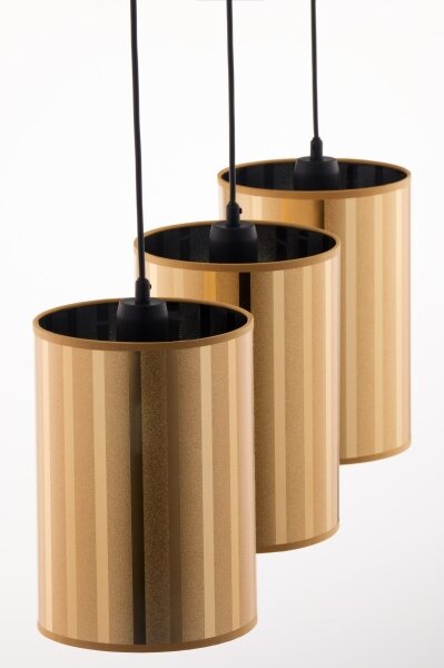 Jupiter 2092 - Lampadario sospeso su cavo CORTINA 3xE27/15W/230V oro/nero
