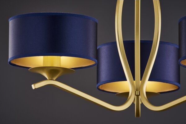 Jupiter 2113 - Lampadario a stelo KASZMIR 3xE27/15W/230V blu/oro