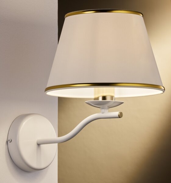 Jupiter 2086 - Lampada da parete SAMBA 1xE27/15W/230V bianco/oro