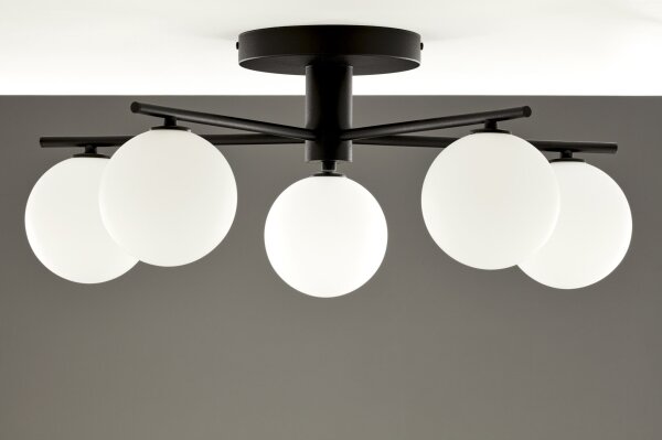 Jupiter 2049 - Lampadario a soffitto PRATO 5xG9/14W/230V nero/bianco