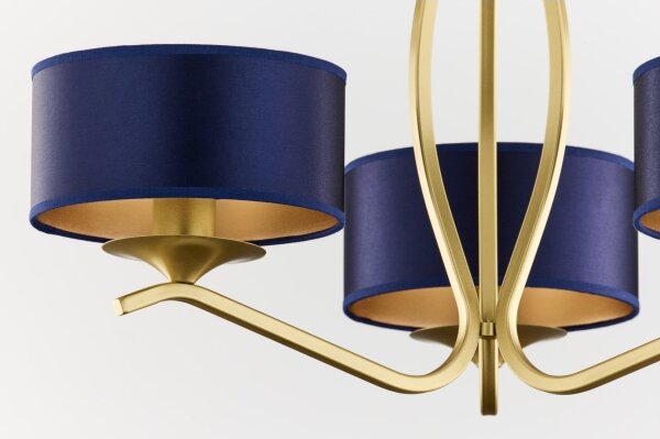 Jupiter 2113 - Lampadario a stelo KASZMIR 3xE27/15W/230V blu/oro