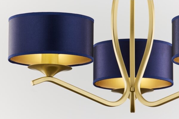 Jupiter 2113 - Lampadario a stelo KASZMIR 3xE27/15W/230V blu/oro