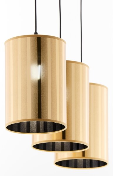 Jupiter 2092 - Lampadario sospeso su cavo CORTINA 3xE27/15W/230V oro/nero