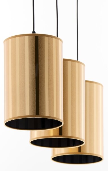 Jupiter 2092 - Lampadario sospeso su cavo CORTINA 3xE27/15W/230V oro/nero