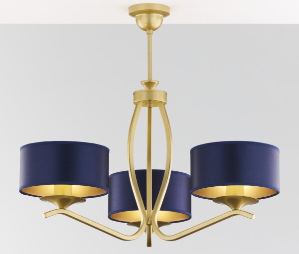 Jupiter 2113 - Lampadario a stelo KASZMIR 3xE27/15W/230V blu/oro