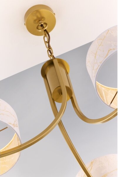 Jupiter 2096 - Lampadario a catena ARTHUR 3xE27/15W/230V bianco/oro/effetto marmo