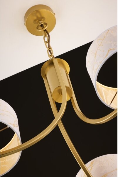 Jupiter 2096 - Lampadario a catena ARTHUR 3xE27/15W/230V bianco/oro/effetto marmo