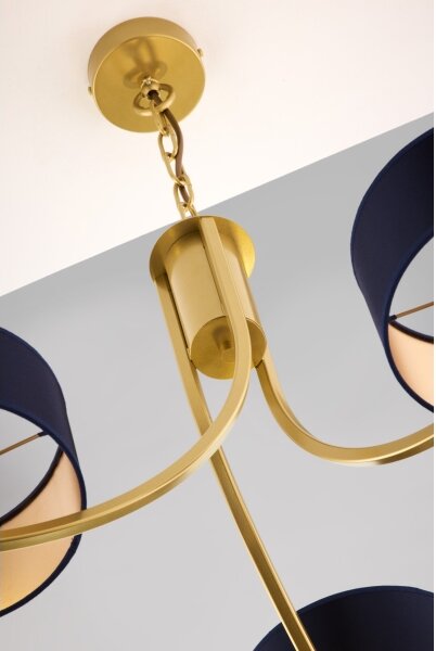 Jupiter 2093 - Lampadario a catena ARTHUR 3xE27/15W/230V blu/oro