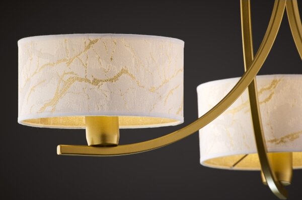 Jupiter 2096 - Lampadario a catena ARTHUR 3xE27/15W/230V bianco/oro/effetto marmo