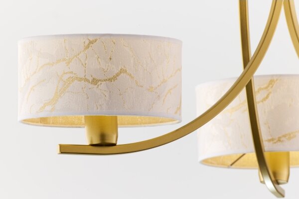 Jupiter 2096 - Lampadario a catena ARTHUR 3xE27/15W/230V bianco/oro/effetto marmo