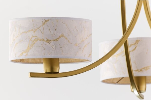 Jupiter 2096 - Lampadario a catena ARTHUR 3xE27/15W/230V bianco/oro/effetto marmo