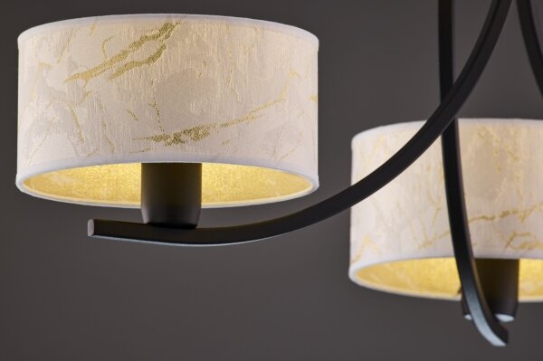 Jupiter 2103 - Lampadario a catena ARTHUR 3xE27/15W/230V bianco/nero/finitura effetto marmo