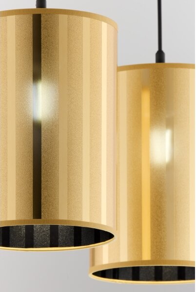 Jupiter 2091 - Lampadario a sospensione CORTINA con cavo 2xE27/15W/230V oro/nero
