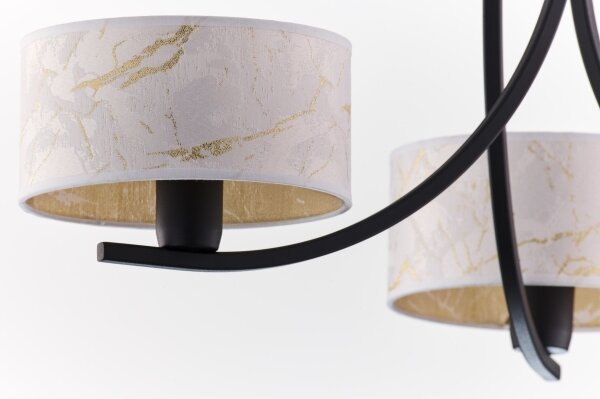 Jupiter 2103 - Lampadario a catena ARTHUR 3xE27/15W/230V bianco/nero/finitura effetto marmo