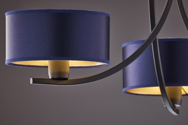 Jupiter 2099 - Lampadario a catena ARTHUR 3xE27/15W/230V blu/nero