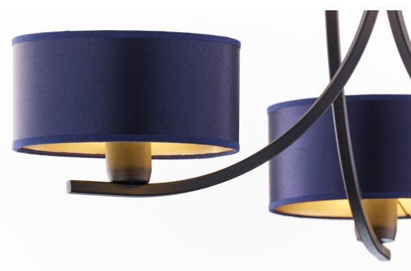Jupiter 2099 - Lampadario a catena ARTHUR 3xE27/15W/230V blu/nero