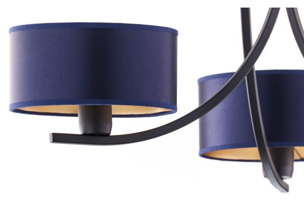Jupiter 2099 - Lampadario a catena ARTHUR 3xE27/15W/230V blu/nero
