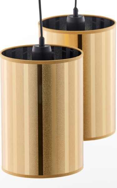 Jupiter 2091 - Lampadario a sospensione CORTINA con cavo 2xE27/15W/230V oro/nero