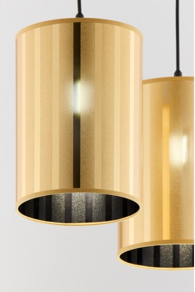 Jupiter 2091 - Lampadario a sospensione CORTINA con cavo 2xE27/15W/230V oro/nero