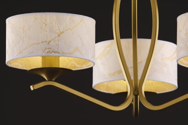 Jupiter 2109 - Lampadario a stelo KASZMIR 3xE27/15W/230V bianco/dorato/effetto marmo