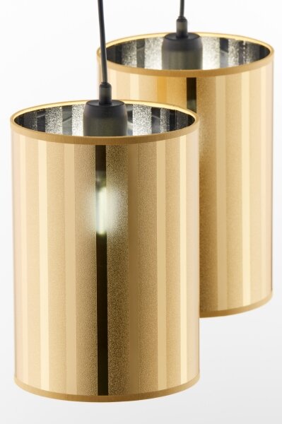 Jupiter 2091 - Lampadario a sospensione CORTINA con cavo 2xE27/15W/230V oro/nero
