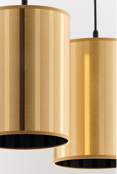 Jupiter 2091 - Lampadario a sospensione CORTINA con cavo 2xE27/15W/230V oro/nero