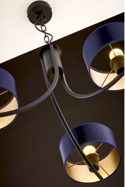 Jupiter 2099 - Lampadario a catena ARTHUR 3xE27/15W/230V blu/nero
