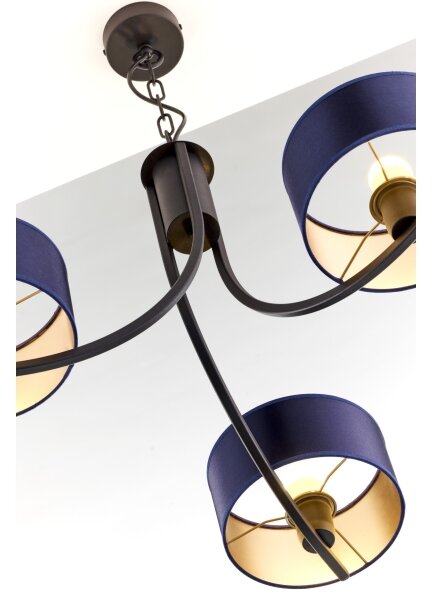 Jupiter 2099 - Lampadario a catena ARTHUR 3xE27/15W/230V blu/nero