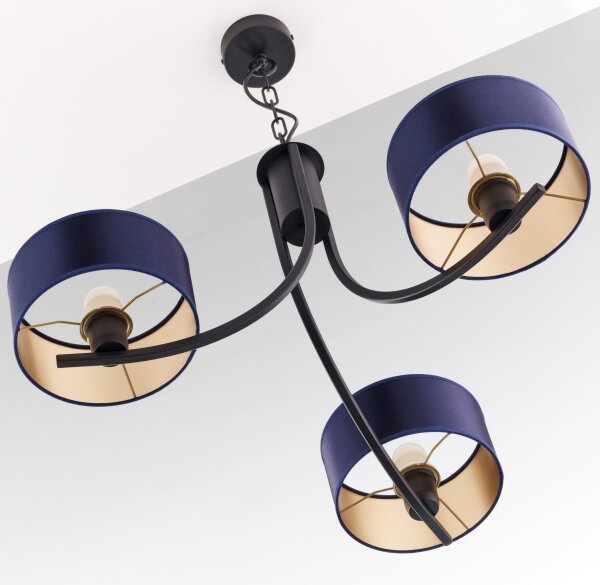 Jupiter 2099 - Lampadario a catena ARTHUR 3xE27/15W/230V blu/nero