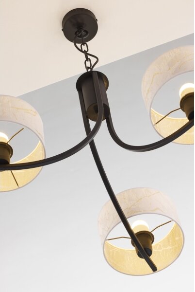 Jupiter 2103 - Lampadario a catena ARTHUR 3xE27/15W/230V bianco/nero/finitura effetto marmo