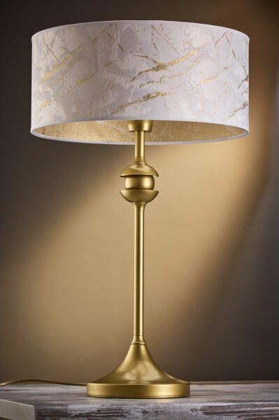 Jupiter 2112 - Lampada da tavolo KASZMIR 1xE27/15W/230V bianco/oro/effetto marmo