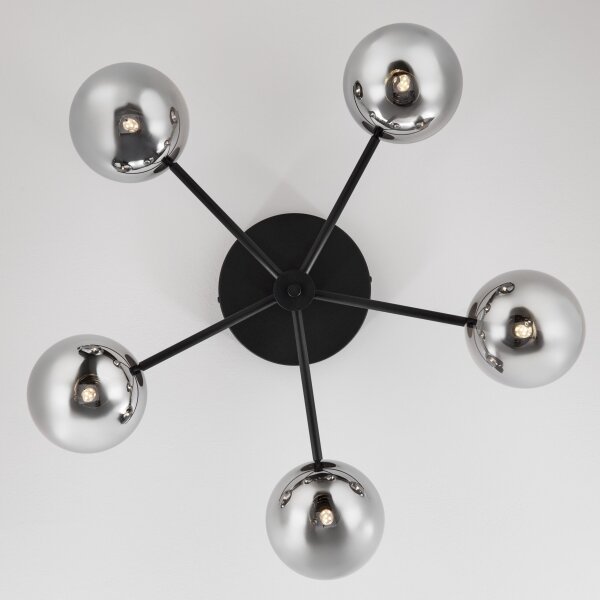 Jupiter 2048 - Lampadario a plafone PRATO 5xG9/14W/230V nero/grigio fumé
