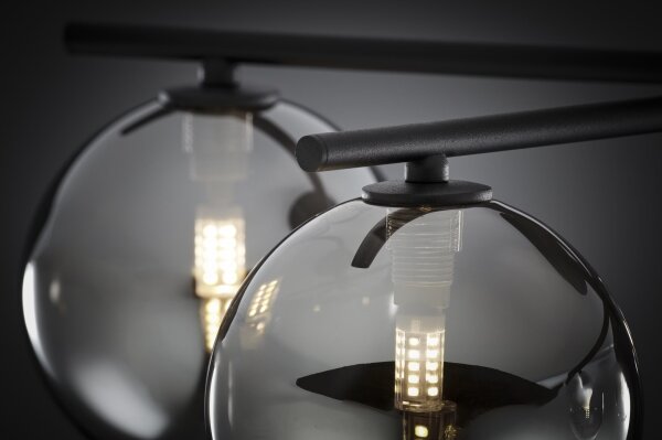 Jupiter 2048 - Lampadario a plafone PRATO 5xG9/14W/230V nero/grigio fumé