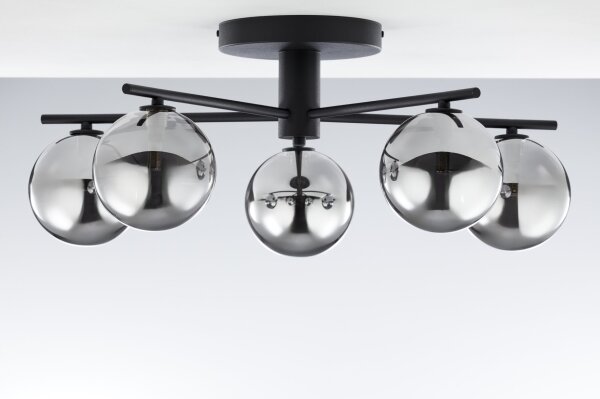 Jupiter 2048 - Lampadario a plafone PRATO 5xG9/14W/230V nero/grigio fumé