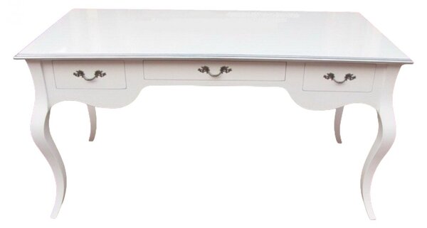 MOBILI 2G - Scrivania in legno laccato bianco opaco l.150 x p.75 h.80