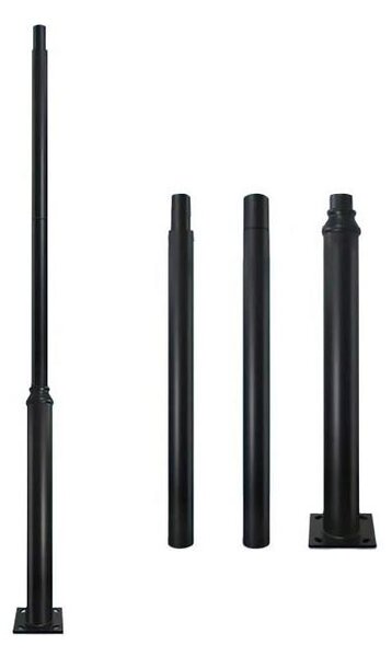Asta metallica per palo d'illuminazione esterno BASE, 3 m, nera
