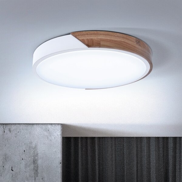 Brilagi - Lampada LED dimmerabile PILANA LED/48W/230V rovere/bianco diam. 40 cm + telecomando