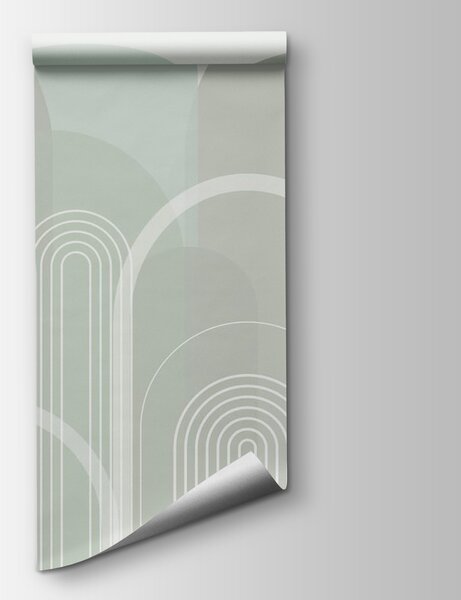 Carta da parati Sfondo bianco e grigio con linee bianche, Carta da parati Moderno, Carta da parati popolare, w02935v3 - Tapeko.it