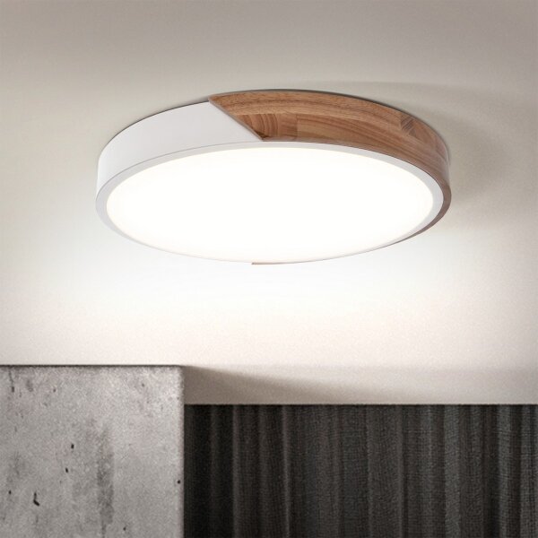 Brilagi - Lampada LED dimmerabile PILANA LED/48W/230V rovere/bianco diam. 40 cm + telecomando